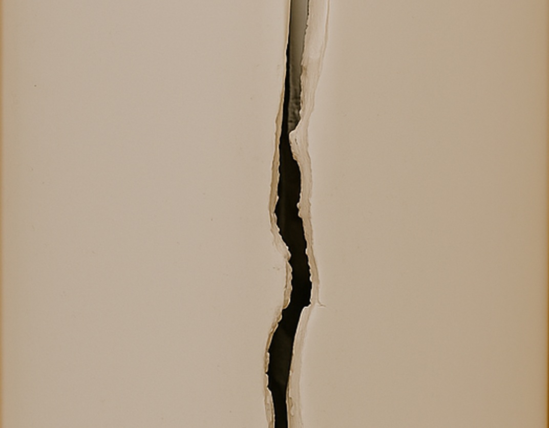 close-up of crack in plastic of hinge guard